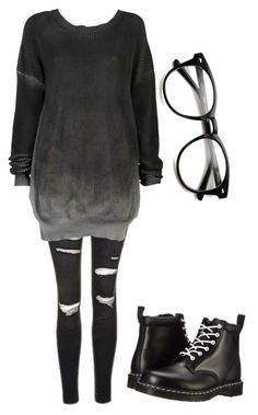 "I need new glasses" by akwardpotato on Polyvore featuring Topshop, Ksubi and Dr. Martens Moda Grunge, Teenage Outfits, Winter Outfits Warm, Men's Outfits, Rock Punk, Emo Scene, Teenager Outfits