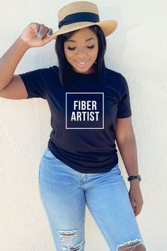 Cute and comfy t-shirt for weavers, fiber artists and people who love to weave Music Tees, Mama Shirts, Night Looks, Christian Clothing, Look Plus, Bella Canvas, Cotton Shirt, Cotton Tshirt, Black Women