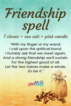 Platonic Friendship, Charm Spell, Happiness Spell, Candle Ritual, Charmed Spells, Spells For Beginners, Easy Spells, Magic Spell Book, Magick Spells