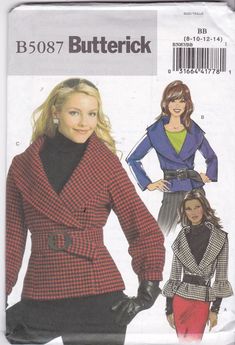 a woman's coat and jacket sewing pattern from butterick