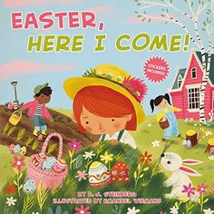 there is a book cover for easter, here i come with an image of children playing in the grass