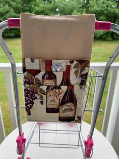 a chair that has some wine on it