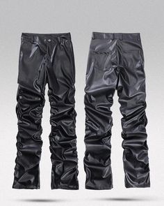 * Black pu leather pants "Saga" are in Asian size: Please choose at least one size larger than your usual size. Check the size guide for more details. Stand Out with the Black PU Leather Pants "Saga" Embrace a bold, futuristic look with the black PU leather pants. These pants are perfect for those who aren't afraid to push the limits of streetwear fashion. The sleek, high-gloss finish adds a touch of modernity, while the slim fit creates a silhouette that’s both edgy and refined. Whether you're Trendy Solid Color Polyurethane Pants, Black Stretch Leather Pants For Streetwear, Black Leather Pants For Club, Faux Leather Pants For Streetwear, Fitted Faux Leather Pants For Streetwear, Alternative Fitted Faux Leather Bottoms, Fitted Faux Leather Alternative Bottoms, Fitted Faux Leather Bottoms Alternative Style, Black Faux Leather Alternative Bottoms