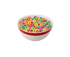 a bowl filled with lots of colorful cereal