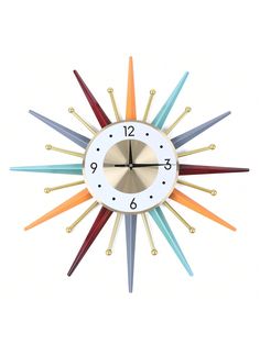 a multicolored clock with numbers on the face