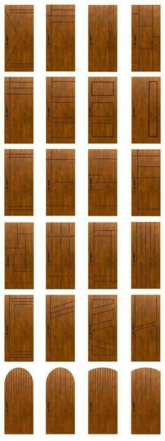 an image of wooden doors with different angles and sizes to choose the right door size