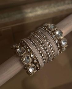 Bridal Chooda, Bangle Stack, Wedding Jewelry Sets Bridal Jewellery, Bridal Jewellery Earrings, Indian Wedding Jewelry Sets, Indian Accessories, Indian Bridal Jewelry Sets, Fancy Jewelry Necklace, Pretty Jewelry Necklaces