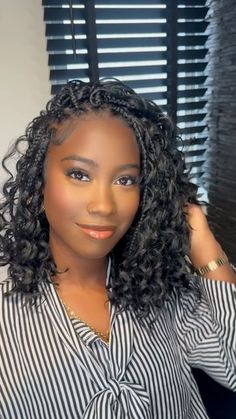 Long Bob Braids For Black Women, Boho Bob Braids Black Women, Bob Braids Hairstyles Short, Short Bob Braids Black Women, Lily Hairstyle, Boho Short Braids, Shoulder Length Boho Braids, Vacay Braids, Knotless Bob