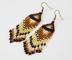 Mom birthday gift coffee lover gift beaded earrings native Festival Brown Beaded Earrings With Tassels, Bohemian Brown Jewelry For Festivals, Handmade Brown Beaded Earrings For Festival, Bohemian Brown Beaded Earrings For Gift, Bohemian Brown Beaded Earrings With Dangling Beads, Traditional Brown Earrings For Festival, Traditional Brown Beaded Earrings For Festival, Brown Beaded Dangling Earrings For Festival, Brown Dangling Beaded Earrings For Festivals