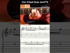 the guitar tab is showing how to play cm'til over am?'s