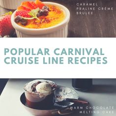 the cover of popular carnival cruise line recipes