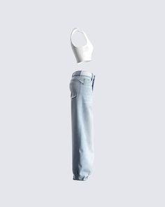 When it comes to finding the perfect, versatile everyday fit - this two-piece set is exactly what you're looking for 😌 Featuring a white jersey cropped tank top, paired with blue denim wide-leg jeans - this simple look is timeless, and perfect for dressing up or down 🤍 High Waist Denim Blue Cotton Crop Top, White Cropped Relaxed Fit Jeans, Casual Denim Bottoms With Cropped Hem, Versatile White Cropped Bottoms, Versatile Cropped White Bottoms, White Cropped Denim Jeans, Casual High-waist Denim Blue Crop Top, High Rise Denim Crop Top Casual Style, White Cropped Jeans