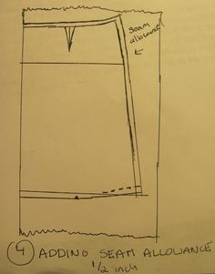 the diagram shows how to draw an apron