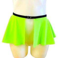 NEON GREEN Includes an ultra mini skirt with a buckle attachment. The fabric is a NEON GREEN   spandex material. Our products are made to order, please review our store policies before purchasing because refunds are not available after purchase. International shipping available. NOW AVAILABLE IN ADDITIONAL LENGTHS! Choose your waist size & skirt length! Pictures of the skirt in the listing fabric is our Ultra Mini skirt. The Mini and Short skirts are shown in a black fabric. Neon Green And Black Outfit, Neon Green Clothes, Neon Green Cyberpunk Outfit, Neon Green Tennis Skirt, Neon Mini Skirts, Ultra Mini Skirt, Neon Green Skirt, Neon Green Alternative Outfit, Green Fashion Outfits