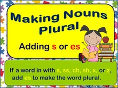 a sign that says making nouns plural adding s or s is