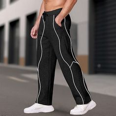 Season:Spring   Fall; Fabric:Polyester; Gender:Men's; Style:Fashion,Streetwear; Occasion:Sports Outdoor,Daily,Going out; Fit Type:Regular Fit; Function:Sports,Comfort; Waistline:Mid Waist; Pattern:Plain,Color Block; Design:Pleated,Elastic Waist,Drawstring; Pants Type:Joggers,Sweatpants,Trousers,Straight Leg Sweatpants; Fly Type:Drawstring,Elasticity; Front page:FF; Listing Date:10/10/2024; Hips:null; Length:null; Waist:null; Pants Length:Full Length Going Out Fashion, Straight Leg Sweatpants, Plain Color, Fall Fabric, Fleece Pants, Mens Fleece, Light Hair, Fashion Streetwear, Type Of Pants