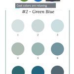 the color chart for blue and green is shown