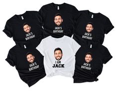 six t - shirts with an image of jack's birthday