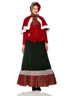 PRICES MAY VARY. Deluxe Material Deluxe Styling Fabric type: Dress: Upper and Middle portion: Surface: 100% Rayon, Base: 100% Polyester, Lower portion: 100% Polyester, Cape: Surface: 100% Rayon, Base: 100% Polyester, Petticoat: 100% Polyester Christmas Elf Dress Pattern, Christmas Dress Head Turner, Adult Christmas Fancy Dress, Christmas Steampunk Costume, Family Christmas Fancy Dress, Mrs Claus Dress Sewing Pattern, Preschool Christmas Program Costumes, Mother Nature Costume Santa Clause, 12 Days Of Christmas Party Costume