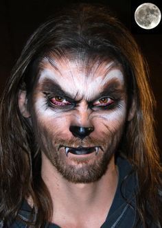 Werewolf Makeup, Easy Halloween Face Painting, Wolf Makeup, Makeup Zombie, Fantasy Make-up, Make Up Diy, Werewolf Costume, Halloween Make-up Looks