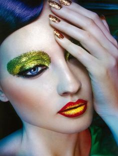 Heren July 2013 | Irina Gorban | Jeon Seung Hwan Makeup Gallery, Extreme Makeup, Seung Hwan, Sparkly Makeup, Metallic Lips