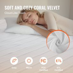 the soft and cozy coral velvet pillow is made with an extra - firm mattress pad