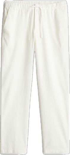 H&m Cotton Pants With Elastic Waistband, Casual White H&m Pants, H&m White Casual Pants, H&m Casual White Pants, H&m White Wide Leg Pants, H&m Cotton Workwear Pants, H&m Casual Ankle-length Pants, White Cotton Bottoms By H&m, H&m High-waisted Cotton Pants