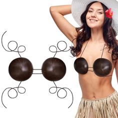 PRICES MAY VARY. Package Includes: You will receive 1 pair of 4.7" x 1.8" coconut bra top with adjustable strap, suitable for most women, meet your Hawaiian summer party or Halloween costume needs. Natural Coconut Shell: Our coconut bra bikini is made from natural coconut shell, carefully selected and professionally washed for a healthy clean, it is the ideal choice for your party costume matching. Make You Stand Out: Our coconut shell bra is easy to wear and comfortable, wearing it makes you se Coconut Bra, Shell Bra, Coconut Shell, Bra Top, Tops For Women, Coconut, Bra