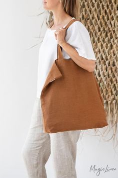 Large linen bag. Linen tote bag. Roomy linen shopping bag in | Etsy Linen Tote Shoulder Bag, Everyday Linen Canvas Bag, Casual Natural Linen Canvas Bag, Casual Brown Linen Bag, Natural Linen Tote Canvas Bag, Linen Shoulder Bag For Daily Use, Casual Linen Bag For Everyday Use, Casual Linen Bag For Daily Use, Casual Linen Canvas Bag For Everyday