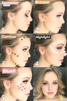 Amazon.comdoing makeup Eyeshadow Looks For Hazel Eyes Step By Step, Makeup Tutorial Bronzer, Bronzer Tutorial, Makeup Contouring, Face Contouring Makeup, Mekap Mata, Makeup Order, Artist Tips, Makeup Lessons