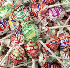 a pile of lollipops sitting on top of each other