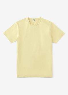 Always in shape.A little more length and weight, a lot more elasticity. It stretches to fit you in the moment, and never loses its shape. Looking for a smaller size? Hit this. Pastel Yellow Shirt, Yellow Tshirt, Pastel Shirt, Yellow Tops, Yellow Tees, Yellow Shirt, Butter Yellow, Yellow T Shirt, Yellow Shirts