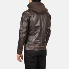 Hector Vintage Brown Hooded Leather Biker Jacket Leather Motorcycle Jacket Women, Mens Leather Jacket Vintage, Plus Size Leather Jacket, Leather Trench Coat Woman, Trucker Jacket Men, Leather Jacket Mens, Cafe Racer Leather Jacket, Shearling Jacket Women, Motorcycle Jacket Women