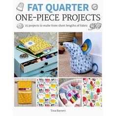 Guild of Master Craftsman Fat Quarter One Piece Projects Book- 25 projects to make from short lengths of fabric. Ideal for using up small pieces of fabric to decorate or use in your home. The projects also make great gifts for friends and family. Projects include: oven glove, child's apron, door stop, magazine holder, pencil case, eye mask, bedside lampshade, slippers, cot mobile, child's comforter, and more. Each project has easy-to-follow instructions and beautiful photography plus a handy too Tina Barrett, Fat Quarter Sewing Projects, Fat Quarter Projects, Fabric Book Covers, Useful Items, Scrap Fabric Projects, Organize Fabric, Small Sewing Projects, Sewing Organization