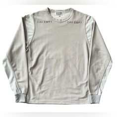 - Cav Empt Grey Mesh Long Sleeve T-Shirt - Size: M - Condition: Gently Used - Will Ship Day Of Or Next Depends On Time Relaxed Fit Crew Top With Logo Print, Gray Long Sleeve Top With Logo Print, Spine Design, Rose Shop, Mesh Long Sleeve, On Time, Cute Shoes, Long Sleeve T Shirt, Long Sleeve Tshirt