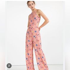 Floral Jumpsuit. Double Layered. Synthetic. As Brand New. Item Is Not Thrifted. Pet Friendly And Smoke Free House. Causal Chic, Flowy Jumpsuit, Halter Neck Jumpsuit, Zara Jumpsuit, Halter Jumpsuit, Style Muse, Women Halter, Floral Jumpsuit, Sporty Chic