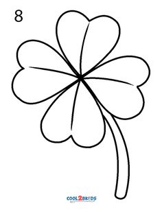 four leaf clover coloring page for kids