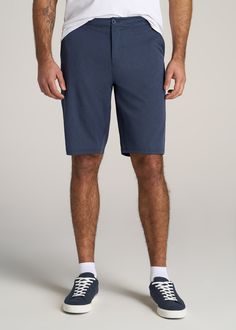 American-Tall-Men-All-Day-Shorts-Marine-Navy-Mix-front Casual Blue Golf Bottoms, Golf Bottoms With Built-in Shorts In Cotton, Casual Blue Bottoms For Golf, Cotton Golf Bottoms With Built-in Shorts, Cotton Bottoms With Built-in Shorts For Golf, Summer Golf Bottoms In Short Style, Summer Golf Bottoms Short Length, Summer Golf Bottoms Short, Summer Golf Shorts