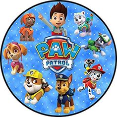 the paw patrol logo is surrounded by many different dogs and puppies in various poses