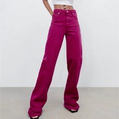 This Is A Listing Created For A Posh Show. Join A Posh Show To Learn More! Pink High Rise Bottoms For Work, Chic Full Length Purple Bottoms, Purple Straight Leg Bottoms For Fall, Purple Baggy Straight Leg Pants, Purple Straight Leg Pants For Fall, Fall Purple Straight Leg Bottoms, Fall Purple Straight-leg Bottoms, Pink High Rise Jeans For Workwear, Purple Full-length Jeans For Spring