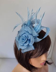 Light Blue Fascinator With Flower Headband and Clip Wedding Hat,Royal Ascot Ladies Day Size: approx :- 16cm x 13cm Small Size  Material:-,Feathers,Sinamay  Note :- I can't accept return.. Thanks                                                          Customer's returns fascinator or other items  to me so shop will deduct shipping cost from refund  Which shipping cost shop will pay or paid for customer orders  Thank you Blue Handmade Flowers Fascinator For Races, Blue Mini Hats With Handmade Flowers For Royal Ascot, Blue Adjustable Fascinator For Wedding, Adjustable Blue Fascinator For Wedding, Formal Blue Fascinator With Handmade Flowers, Blue Mini Hats With Handmade Flowers And Adjustable Fit, Adjustable Blue Mini Hats With Handmade Flowers, Royal Blue Adjustable Fascinator For Wedding, Adjustable Blue Headband For Kentucky Derby