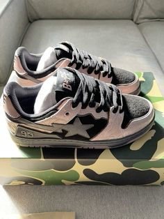 Y2k Shoes Aesthetic, Vicinity Shoes, Bathing Ape Shoes, Organization Shoes, Bapesta Shoes, 00s Shoes, Sk8 Sta, Bape Shoes, Pretty Sneakers