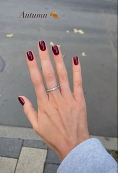 Meadows Aesthetic, Deep Red Nails, Maroon Nails, Autumn Breeze, Changing Leaves, Nails Polish