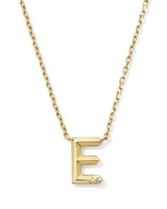 Sold Out Sign, Letter E, Buying Diamonds, Yellow Gold Pendants, Gold Letters, Gold Pendant Necklace, White Diamonds, Quality Diamonds, Kendra Scott