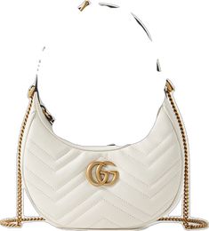 Gucci Shoulder Bag With Gold-tone Logo Plaque, Gucci Shoulder Bag With Gold-tone Logo For Everyday Use, Elegant White Shoulder Bag With Gold-tone Logo, Gucci Leather Bags With Brass Hardware, Gucci Shoulder Bag With Brass Hardware For Evening, Classic Gucci Shoulder Bag With Gold-tone Hardware, Gucci Formal Shoulder Bag With Brass Hardware, Gucci Leather Shoulder Bag With Brass Hardware, Classic Gucci Shoulder Bag With Gold-tone Logo Plaque