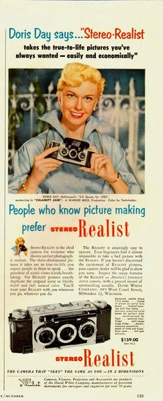 an advertisement for the realist camera