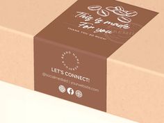 a close up of a box on a white surface with an ad for let's connect