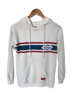 Dickies Hoodie White Sweatshirt Sweater Unisex Adults Size XS GUC. Has a few light stains on the front. See pics. Throwback Cotton Hoodie With Crew Neck, White Casual Crew Neck Hoodie, Throwback Cotton Hoodie Tops, Casual Hoodie With Three Stripes And Crew Neck, Throwback White Sweatshirt For Winter, White Throwback Sweatshirt For Winter, White Cotton Crew Hoodie, Casual Three Stripes Crew Neck Hoodie, Casual Crew Neck Hoodie With Three Stripes Branding