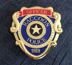 a badge on the back of a police car