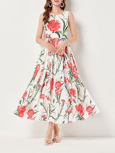 Washing instructions: Hand Wash Composition: Natural Fiber, Cotton, Polyester Designer Style ID: FP09786948 Sleeveless Midi Dress, Red Midi Dress, Midi Dress Sleeveless, Designer Style, 50's Dress, Blue Jacket, Sweater Coats, Daisy Flower, Washing Instructions